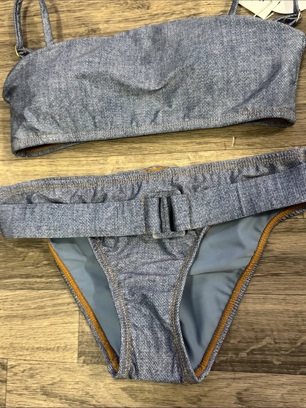 NWT PQ Girls Indie Sky Belted Bikini set girls sz 12